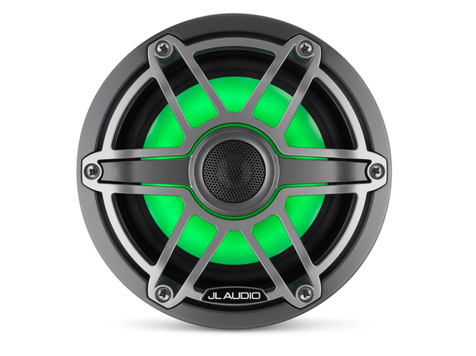 Suncoast Marine and Auto offers JL Audio M6 Marine Speakers 6.5" with LED and Titanium Sport Grille (M6-650X-S-GmTi-i)
