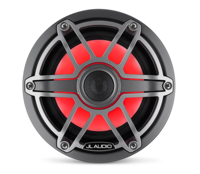 Suncoast Marine and Auto offers JL Audio M6 Marine Speakers 6.5" with LED and Titanium Sport Grille (M6-650X-S-GmTi-i)