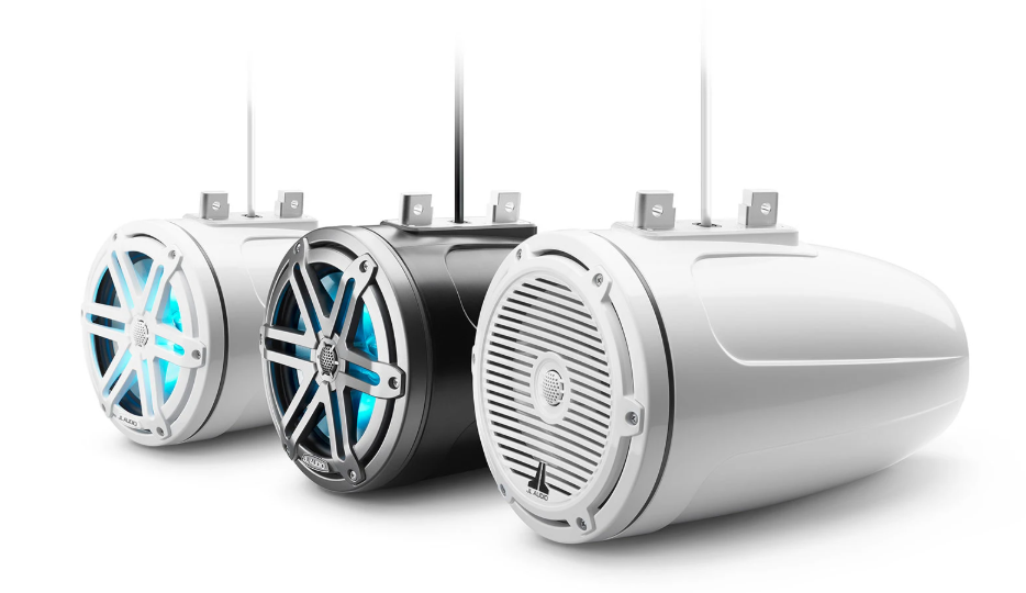 Suncoast Marine Supply offers JL Audio M3-770ETXv3-Sb-S-Gm 7.7" Enclosed Tower Coaxial Speakers M3 Series with Gray Sport Grille