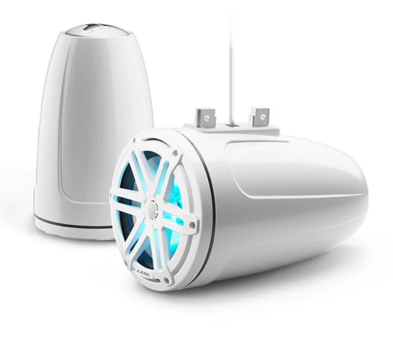 Suncoast Marine Supply offers JL Audio M3-770ETXv3-Gw-S-Gw 7.7" Enclosed Tower Coaxial Speakers M3 Series with White Sport Grille