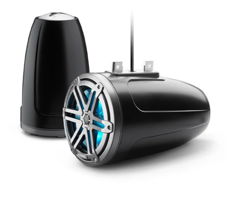 Suncoast Marine Supply offers JL Audio M3-770ETXv3-Gw-S-Gw 7.7" Enclosed Tower Coaxial Speakers M3 Series with White Sport Grille