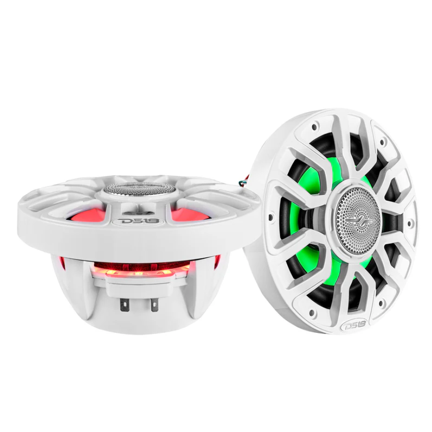 Suncoast Marine and Auto offers DS18 8" 2-Way Coaxial Marine Speakers w/Digital LED Lights Bullet Tweeter - White - 175W, 4-Ohm [NXL-IQ8/WH]