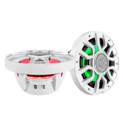 Suncoast Marine and Auto offers DS18 8" 2-Way Coaxial Marine Speakers w/Digital LED Lights Bullet Tweeter - White - 175W, 4-Ohm [NXL-IQ8/WH]