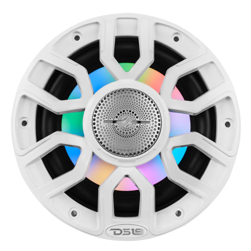 Suncoast Marine and Auto offers DS18 8" 2-Way Coaxial Marine Speakers w/Digital LED Lights Bullet Tweeter - White - 175W, 4-Ohm [NXL-IQ8/WH]