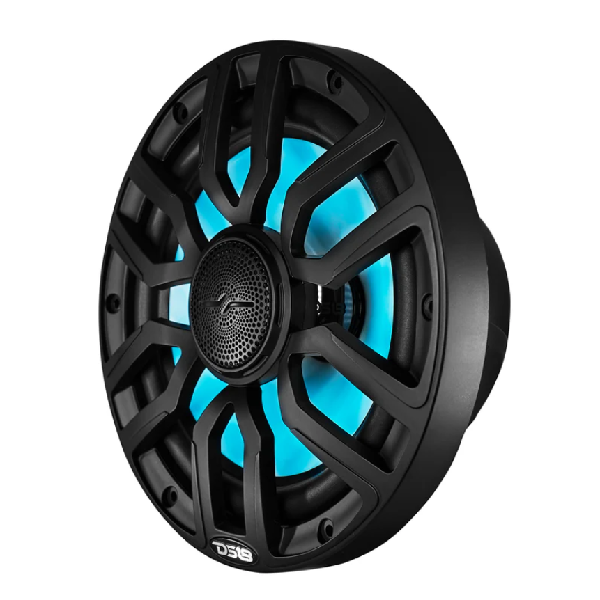 Suncoast Marine and Auto offers DS18 8" 2-Way Coaxial Marine Speakers w/Digital LED Lights Bullet Tweeter - Black 175W, 4-Ohm [NXL-IQ8/BK]