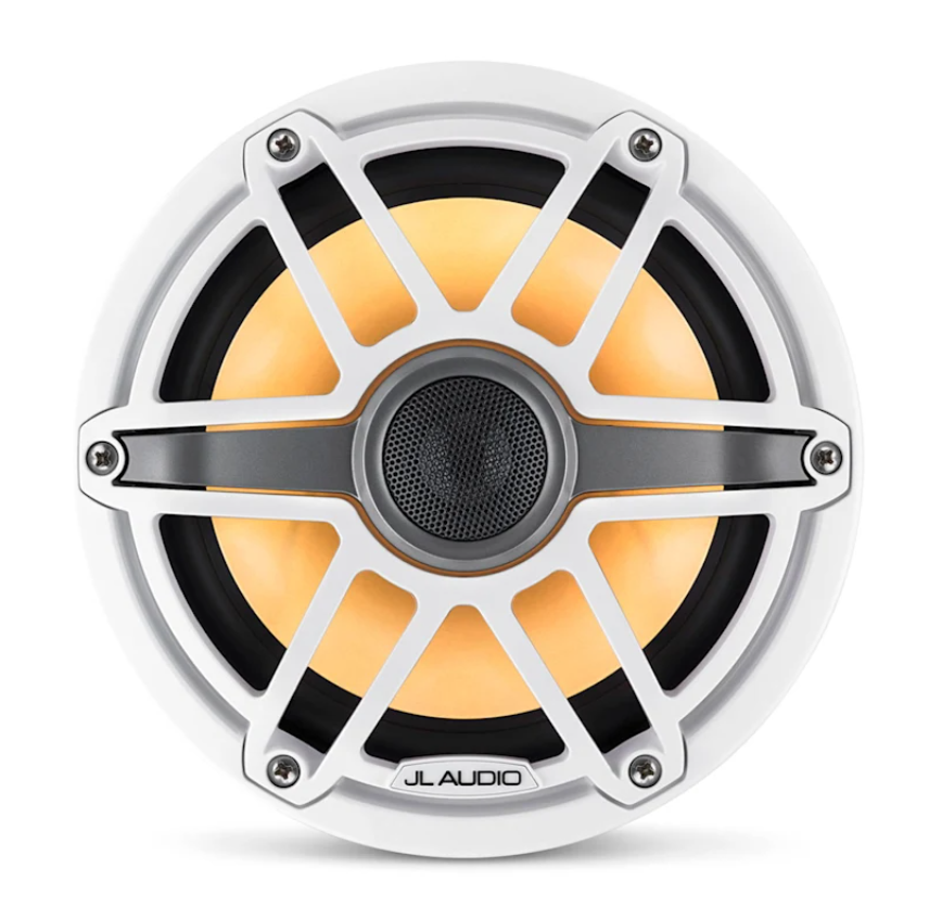 Suncoast Marine and Auto offers JL Audio M6 Marine Speakers 7.7" with LED and White Sport Grille (M6-770X-S-GwGw-i)