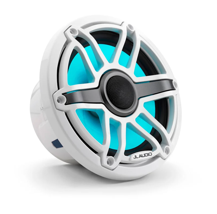 Suncoast Marine and Auto offers JL Audio M6 Marine Speakers 7.7" with LED and White Sport Grille (M6-770X-S-GwGw-i)