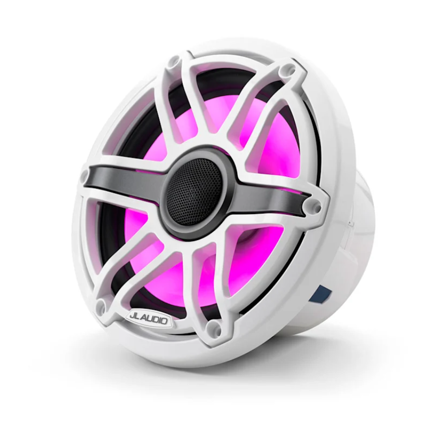 Suncoast Marine and Auto offers JL Audio M6 Marine Speakers 7.7" with LED and White Sport Grille (M6-770X-S-GwGw-i)
