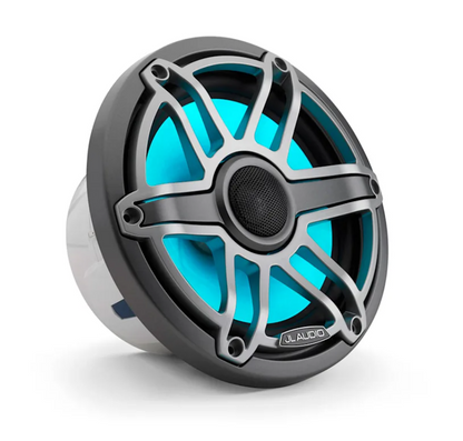 Suncoast Marine and Auto offers JL Audio M6 Marine Speakers 7.7" with LED and Titanium Sport Grille (M6-770X-S-GmTi-i)