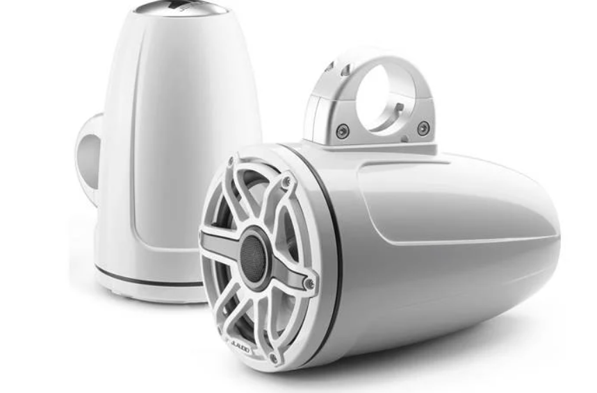 Suncoast Marine and Auto offers JL Audio® M6 Enclosed Tower Speakers 7.7" with White Sport Grille (M6-770ETXv3-Gw-S-GwGw)