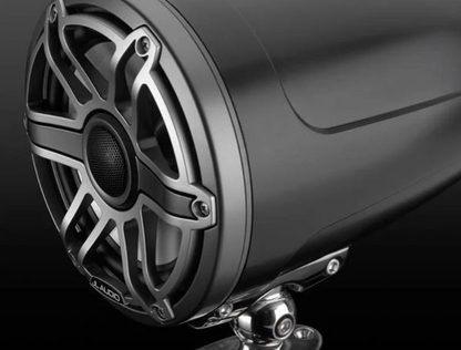 Suncoast Marine and Auto offers JL Audio® M6 Enclosed Tower Speakers 7.7" with Titanium Sport Grille (M6-770ETXv3-Sb-S-GmTi)