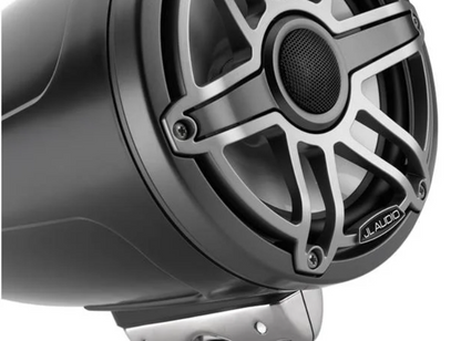 Suncoast Marine and Auto offers JL Audio® M6 Enclosed Tower Speakers 7.7" with Titanium Sport Grille (M6-770ETXv3-Sb-S-GmTi)