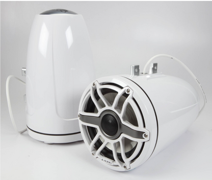 Suncoast Marine and Auto offers JL Audio® M6 Enclosed Tower Speakers 8.8" with LED and White Sport Grille (M6-880ETXv3-Gw-S-GwGw-i)