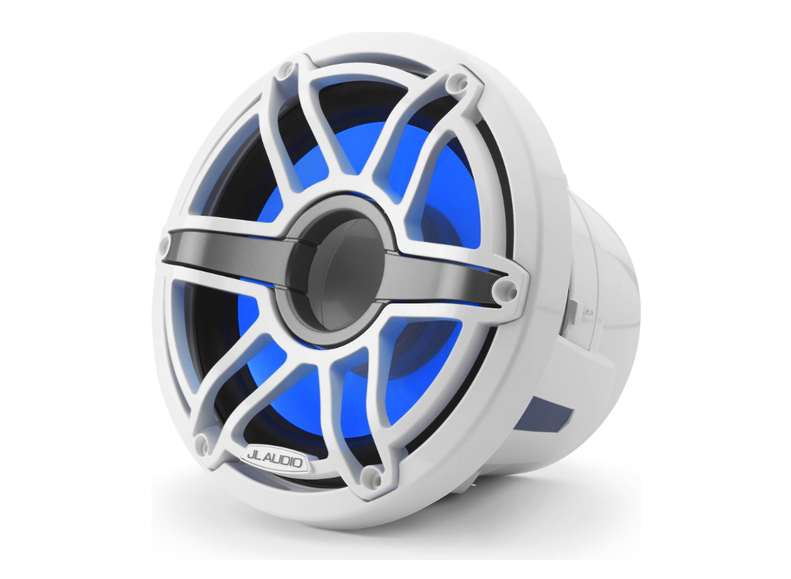 Suncoast Marine Supply offers JL Audio M6-8IB-S-GwGw-i-4 8" Marine Subwoofer M6 Series with LED and White Sport Grille