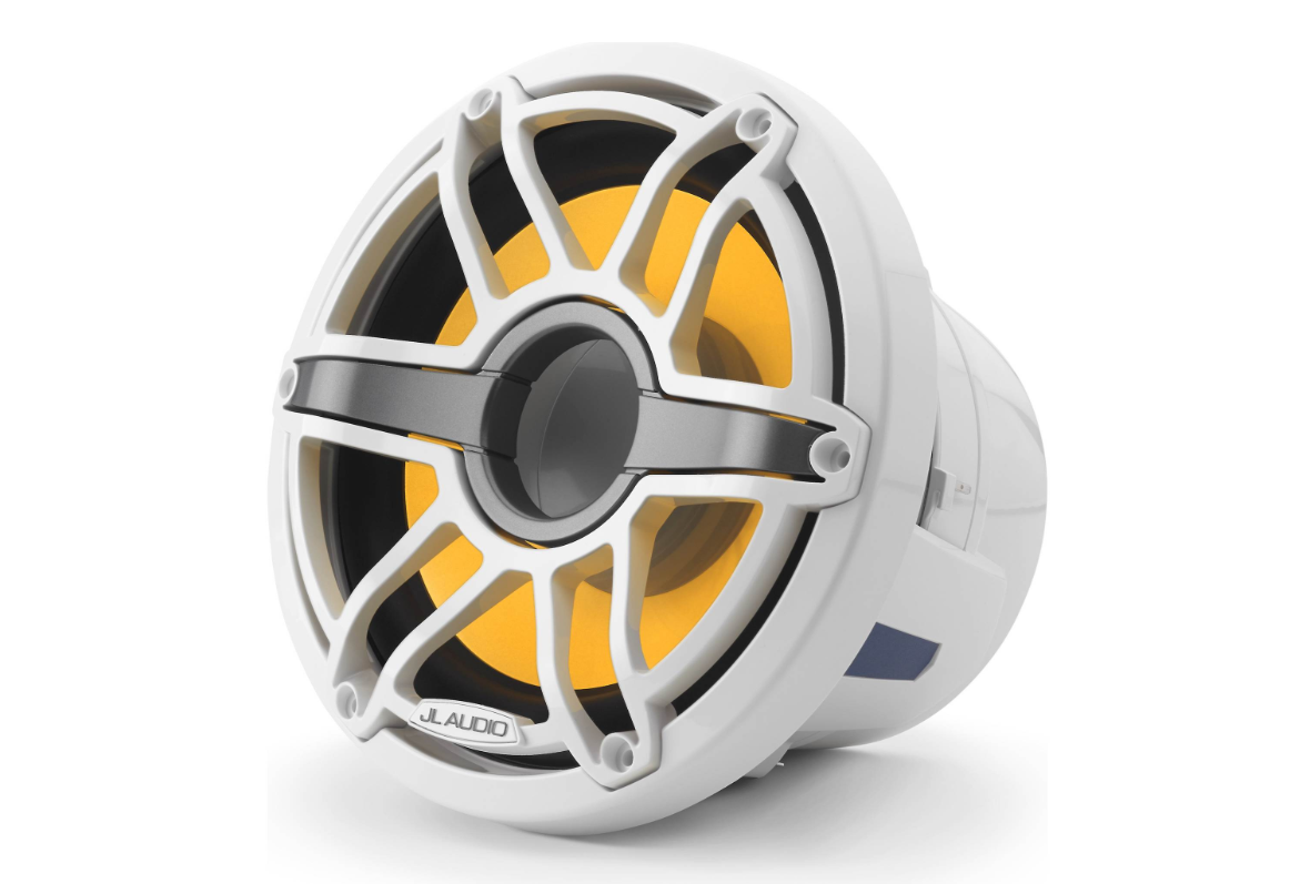 Suncoast Marine Supply offers JL Audio M6-8IB-S-GwGw-i-4 8" Marine Subwoofer M6 Series with LED and White Sport Grille