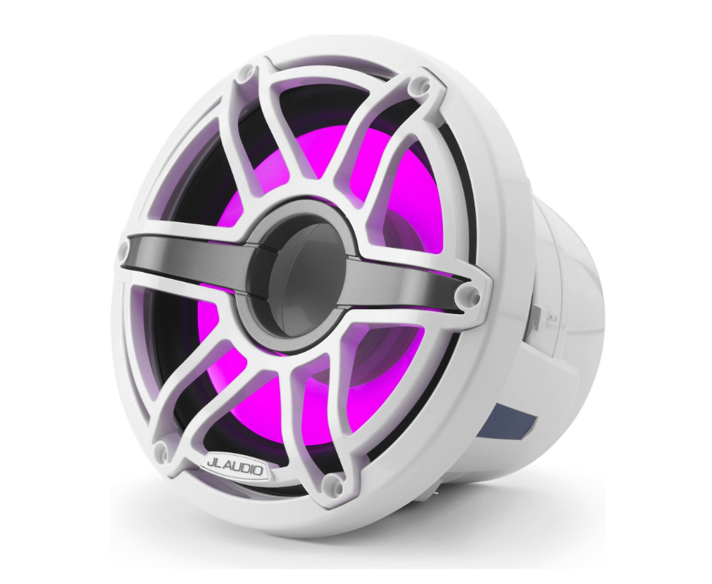 Suncoast Marine Supply offers JL Audio M6-8IB-S-GwGw-i-4 8" Marine Subwoofer M6 Series with LED and White Sport Grille