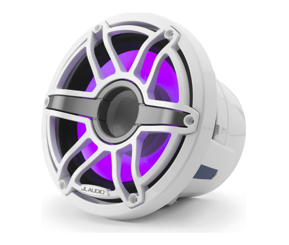 Suncoast Marine and Auto offers JL Audio M6 Marine Subwoofer 8" LED and White Sport Grille (M6-8IB-S-GwGw-i-4)