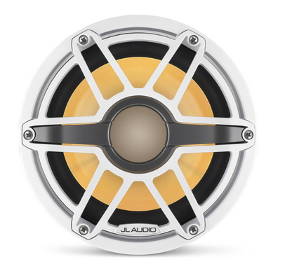 JL Audio M6-8IB-S-GwGw-i-4 M6 Series 8" marine subwoofer with LED light — optimized for free-air applications (Gloss White Sport Grille). MFR # 010-03081-00.