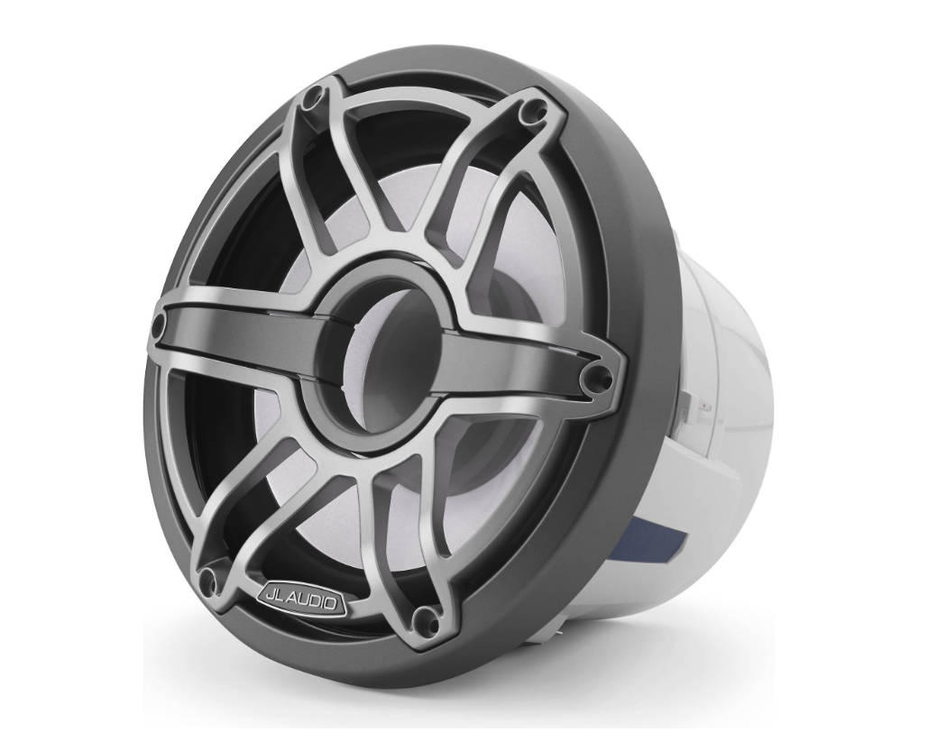 Suncoast Marine and Auto offers JL Audio M6 8" Marine Subwoofer w/Titanium Sport Grille Transflective LED Lighting - M6-8IB-S-GmTi-i-4 [010-03082-00] M6-8IB-S-GmTi-i-4 8" Marine Subwoofer Driver, Gunmetal & Titanium Sport Grille with RGB LED Lighting. Model # 19432608 