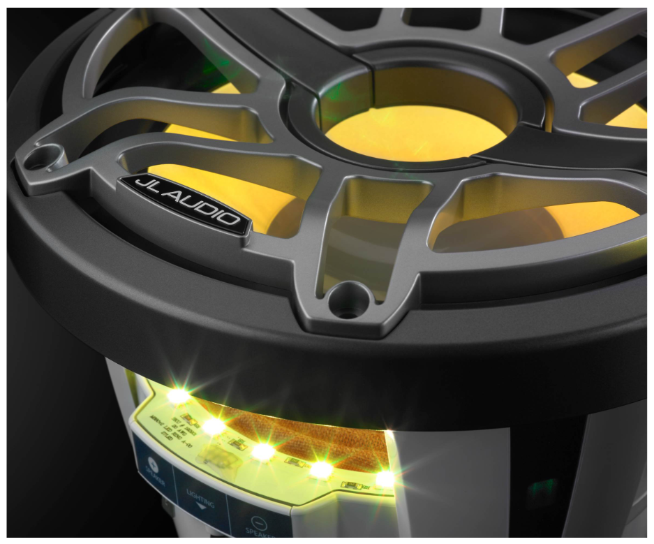 Suncoast Marine and Auto offers JL Audio M6 8" Marine Subwoofer w/Titanium Sport Grille Transflective LED Lighting - M6-8IB-S-GmTi-i-4 [010-03082-00] M6-8IB-S-GmTi-i-4 8" Marine Subwoofer Driver, Gunmetal & Titanium Sport Grille with RGB LED Lighting. Model # 19432608 
