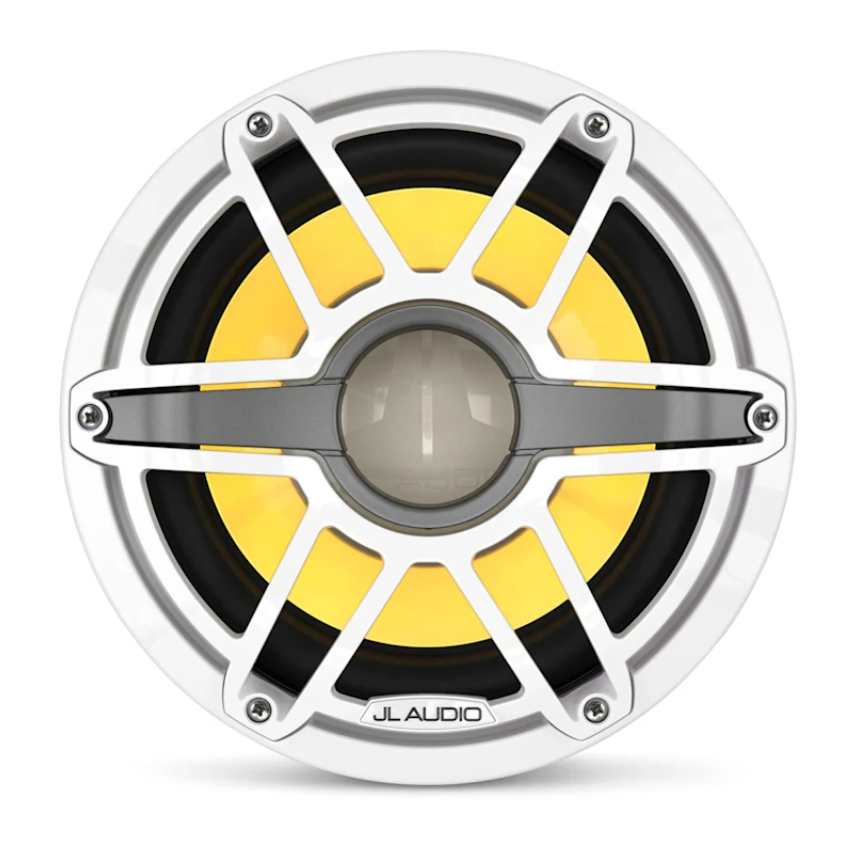 Suncoast Marine and Auto offers JL Audio M6 Marine Subwoofer 10" with LED and White Sport Grille (M6-10IB-S-GwGw-i-4)