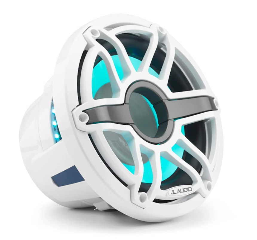 Suncoast Marine and Auto offers JL Audio M6 Marine Subwoofer 10" with LED and White Sport Grille (M6-10IB-S-GwGw-i-4)