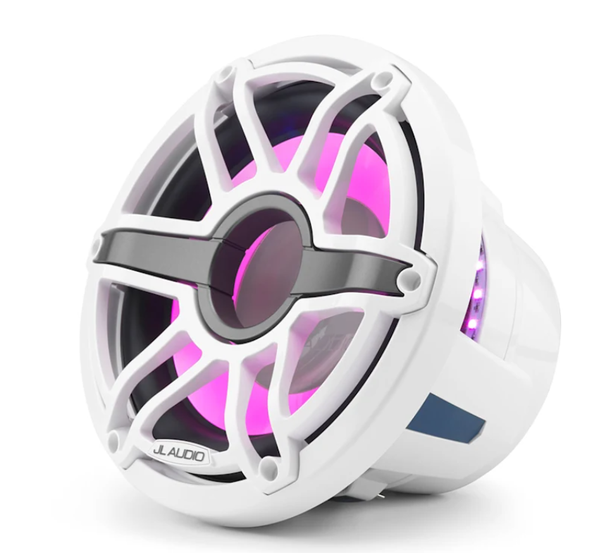 Suncoast Marine and Auto offers JL Audio M6 Marine Subwoofer 10" with LED and White Sport Grille (M6-10IB-S-GwGw-i-4)