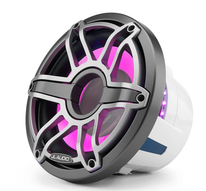 Suncoast Marine and Auto offers JL Audio M6 Marine Subwoofer 10" with LED and Titanium Sport Grille (M6-10W-S-GmTi-i-4)