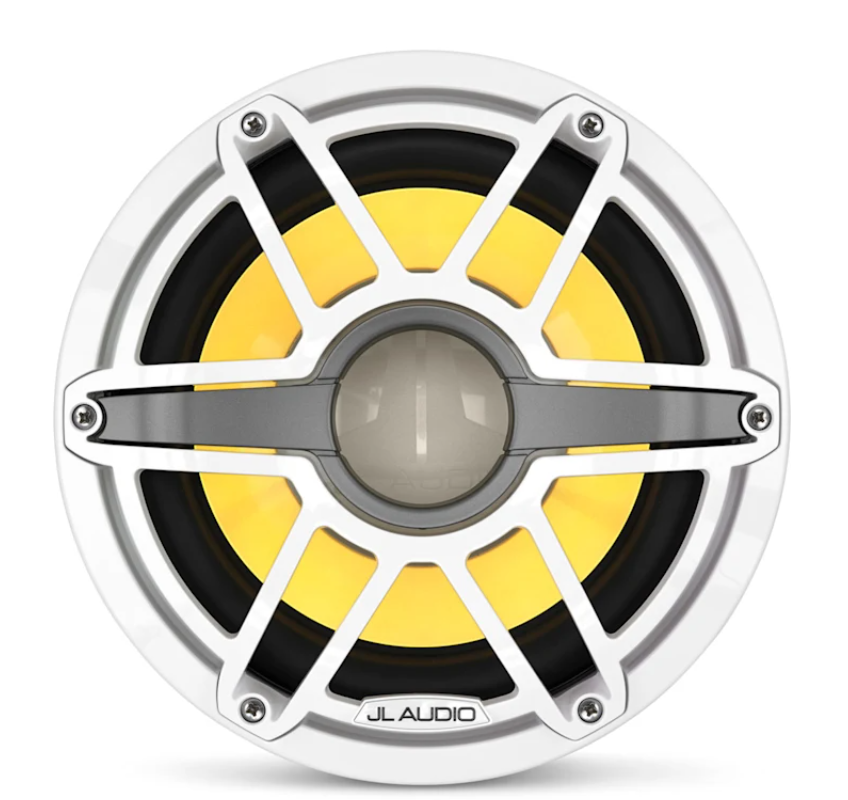 Suncoast Marine and Auto offers JL Audio M6 Marine Subwoofer 10" with LED and White Sport Grille (M6-10W-S-GwGw-i-4)