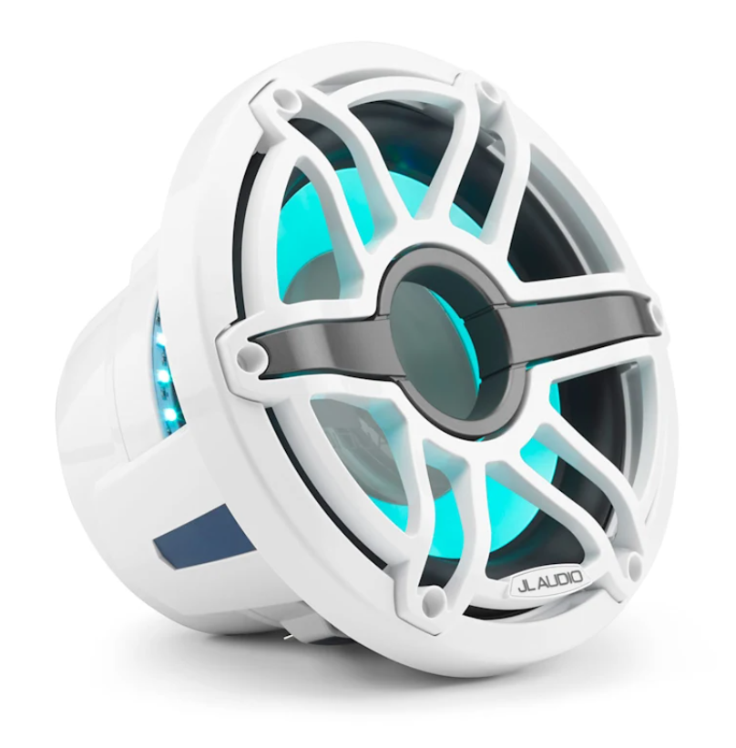 Suncoast Marine and Auto offers JL Audio M6 Marine Subwoofer 10" with LED and White Sport Grille (M6-10W-S-GwGw-i-4)