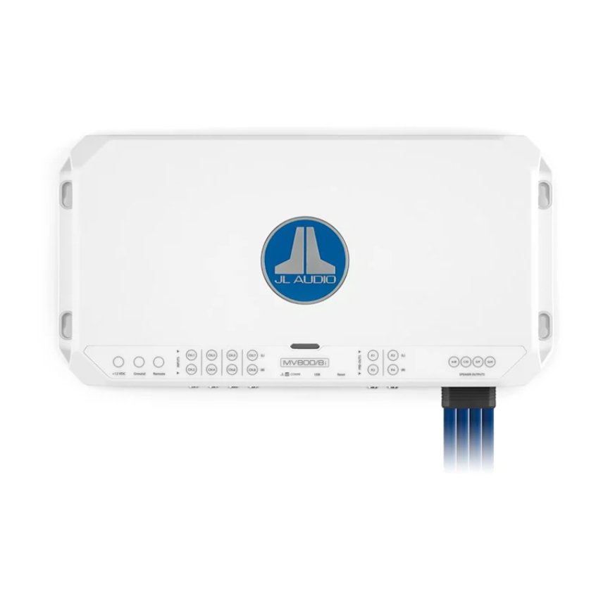 Suncoast Marine Supply offers JL Audio MV800/8i 800W RMS 8-Channel Class-D Marine Amplifier with Integrated DSP