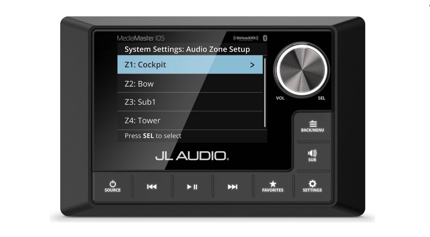Suncoast Marine and Auto offers JL Audio MediaMaster 105 Weatherproof Source Unit (Full Color LCD Display) (MM105)