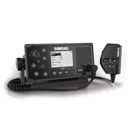 Suncoast Marine and Auto offers Simrad RS40-B VHF Radio w/Class B AIS Transceiver Internal GPS [000-14473-001] The RS40-B has a Class B AIS transceiver, built-in GPS, removable mic, and can connect up to two wireless handsets. It also has Class D DSC approval.