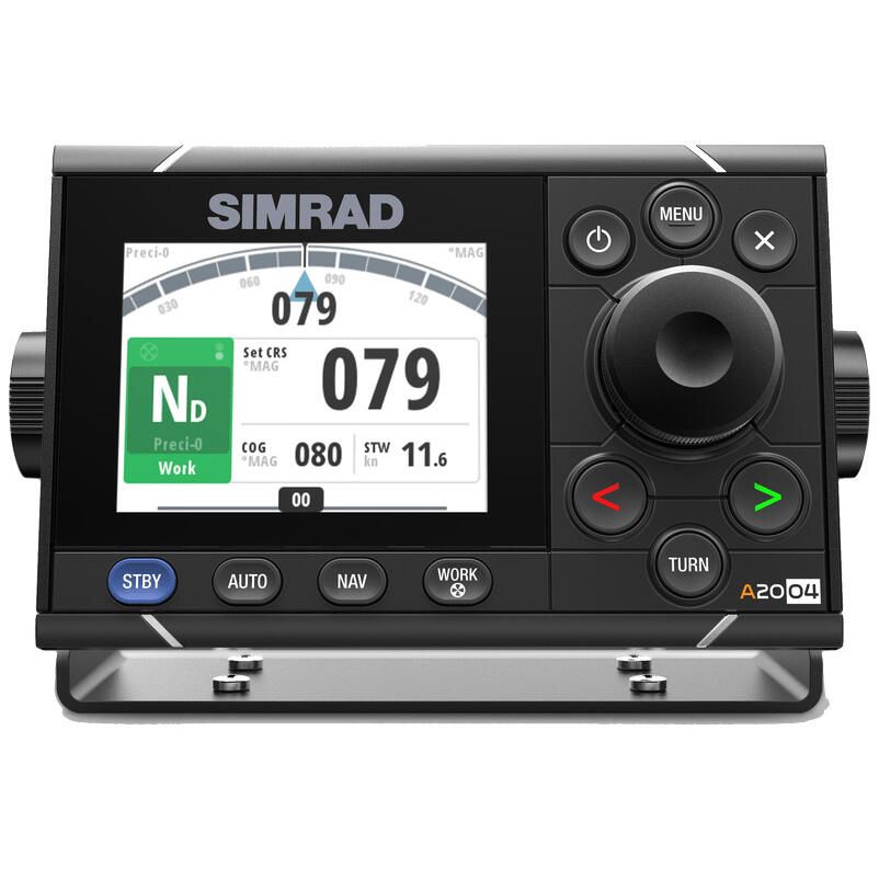 Suncoast Marine and Auto offers Simrad A2004 Autopilot Control Display [000-13895-001] The A2004 is a dedicated autopilot controller with a Simrad interface, a rotary dial, a 4.1-inch color display, and automated turn patterns.