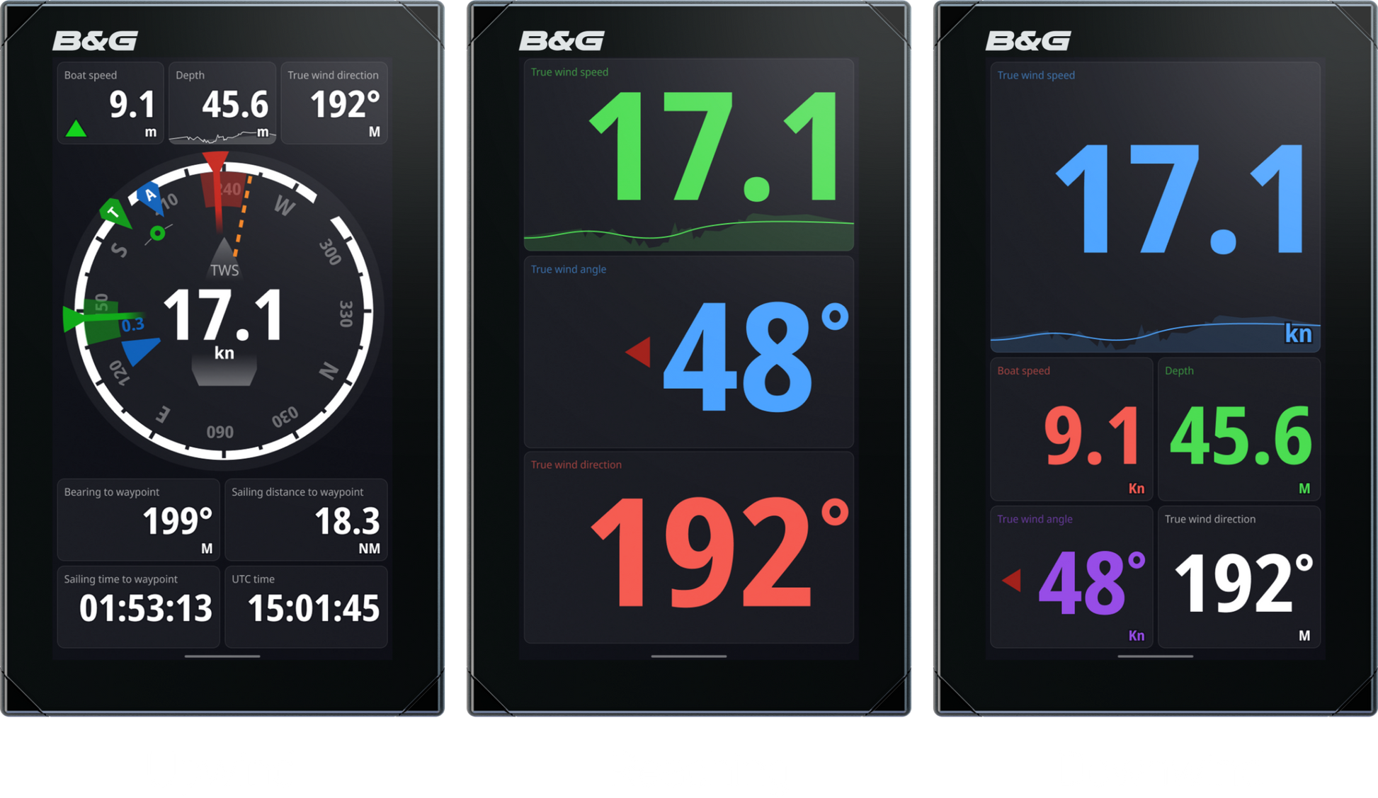 Suncoast Marine and Auto offers BG Nemesis 9-inch Sailing Display (000-15611-001) upwind, reaching and downwind view