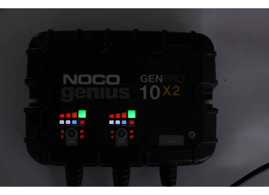 Suncoast Marine and Auto offers NOCO Genius Onboard Waterproof Marine Battery Charger, 20 Amp, 12V, 2-Bank GENPRO10X2