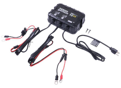 Suncoast Marine and Auto offers NOCO Genius Onboard Waterproof Marine Battery Charger, 20 Amp, 12V, 2-Bank GENPRO10X2