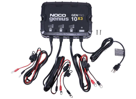 Suncoast Marine and Auto offers NOCO Genius Onboard Waterproof Marine Battery Charger 30 Amp, 12V, 3-Bank GENPRO10X3