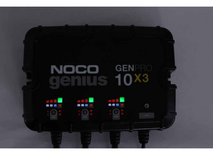 Suncoast Marine and Auto offers NOCO Genius Onboard Waterproof Marine Battery Charger 30 Amp, 12V, 3-Bank GENPRO10X3
