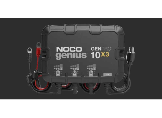 Suncoast Marine and Auto offers NOCO Genius Onboard Waterproof Marine Battery Charger 30 Amp, 12V, 3-Bank GENPRO10X3