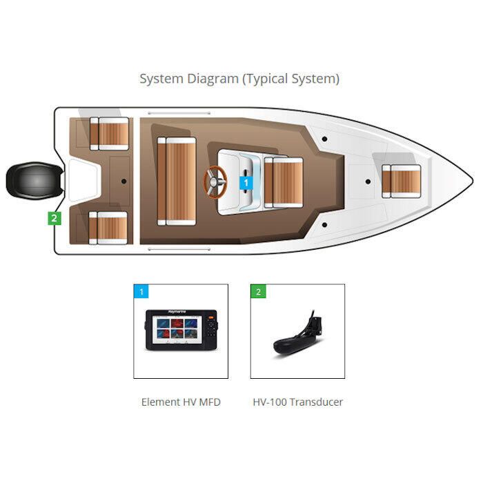 Suncoast Marine Supply offers Raymarine Element 12 HV Combo w/HV-100 Transom Mount Transducer Lighthouse North America Chart (E70536-05-102)