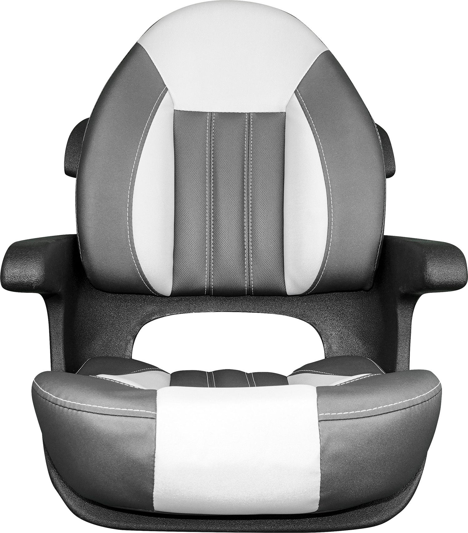 Tempress ProBax Captain’s Series Turning Boat Seat w/ Arms (Model 68352, Charcoal & Gray)