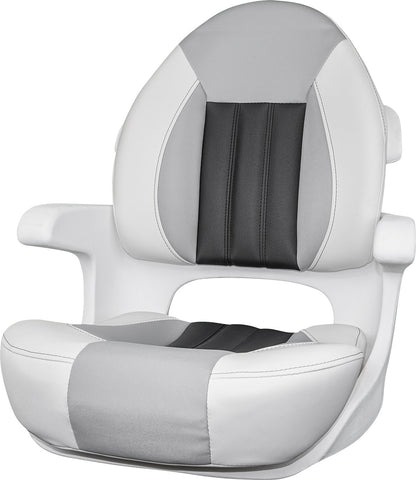 TEMPRESS ProBax® Captain Boat Seat with Arms, White and Gray (68355)