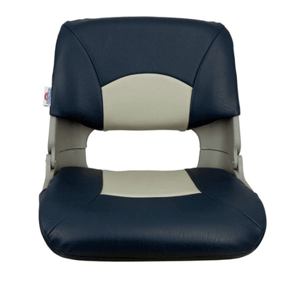 SPRINGFIELD Skipper Folding Seat, Blue And Gray Upholstery With Gray Shell Model # 17072901 Mfg # 1061019 - Suncoast Marine & Auto Supply 