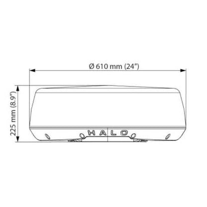 HALO24 Radar Dome with Doppler Technology (000-14541-001) dimensions
