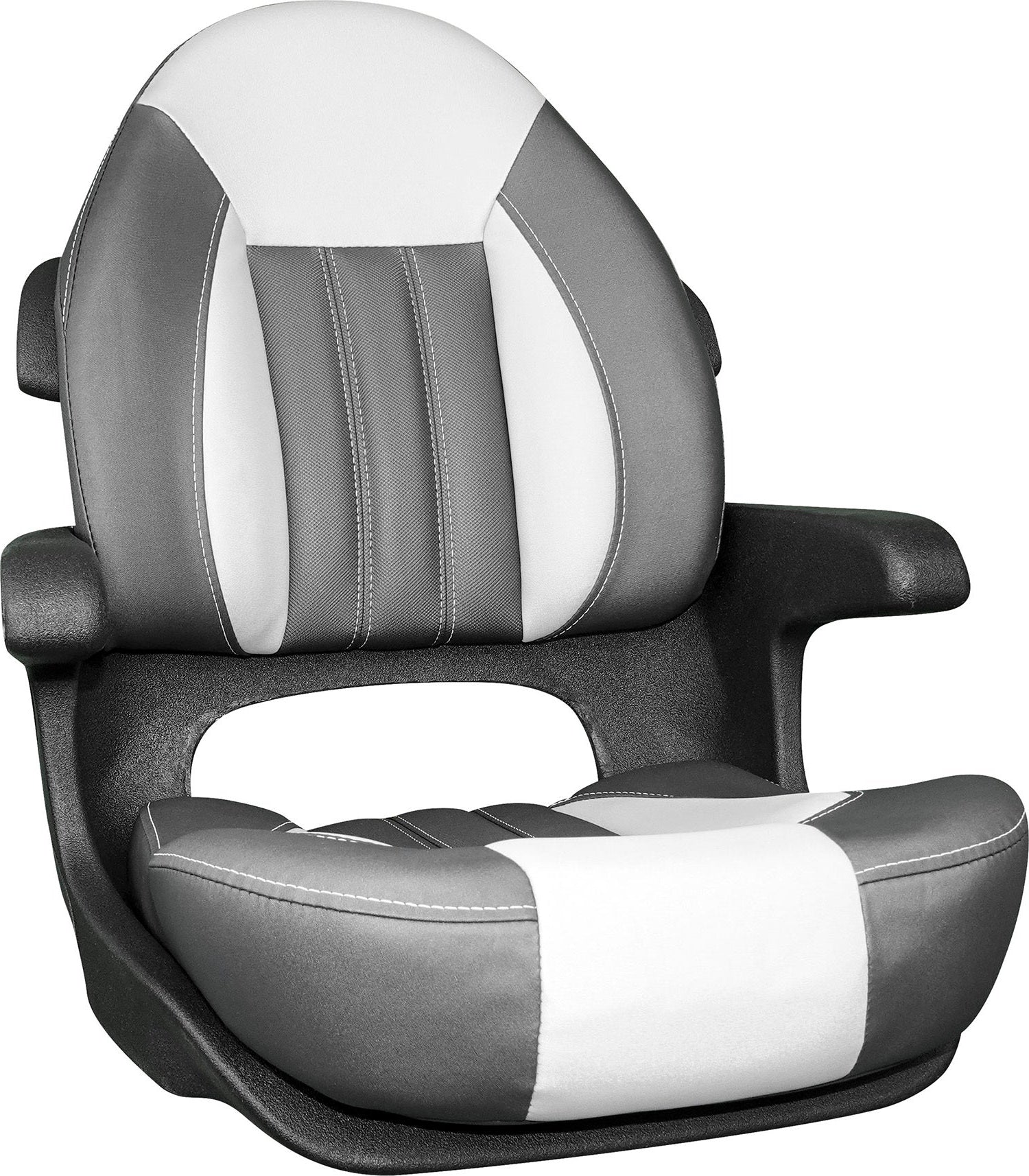 Tempress ProBax Captain’s Series Turning Boat Seat w/ Arms (Model 68352, Charcoal and Gray)