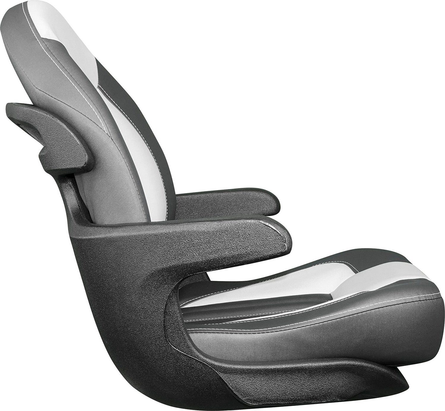 Tempress ProBax Captain’s Series Turning Boat Seat w/ Arms (Model 68352, Charcoal and Gray) left side view