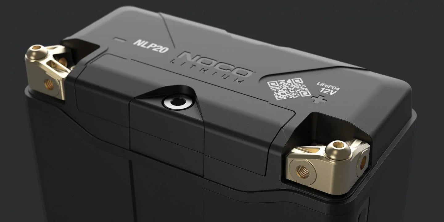 Suncoast Marine and Auto offers NOCO Lithium 12V Lithium Powersport Battery Group 20 battery 7Ah and 600-amps NLP20
