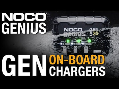 NOCO Genius Onboard Waterproof Marine Battery Charger, 20 Amp, 12V, 2-Bank GENPRO10X2 video