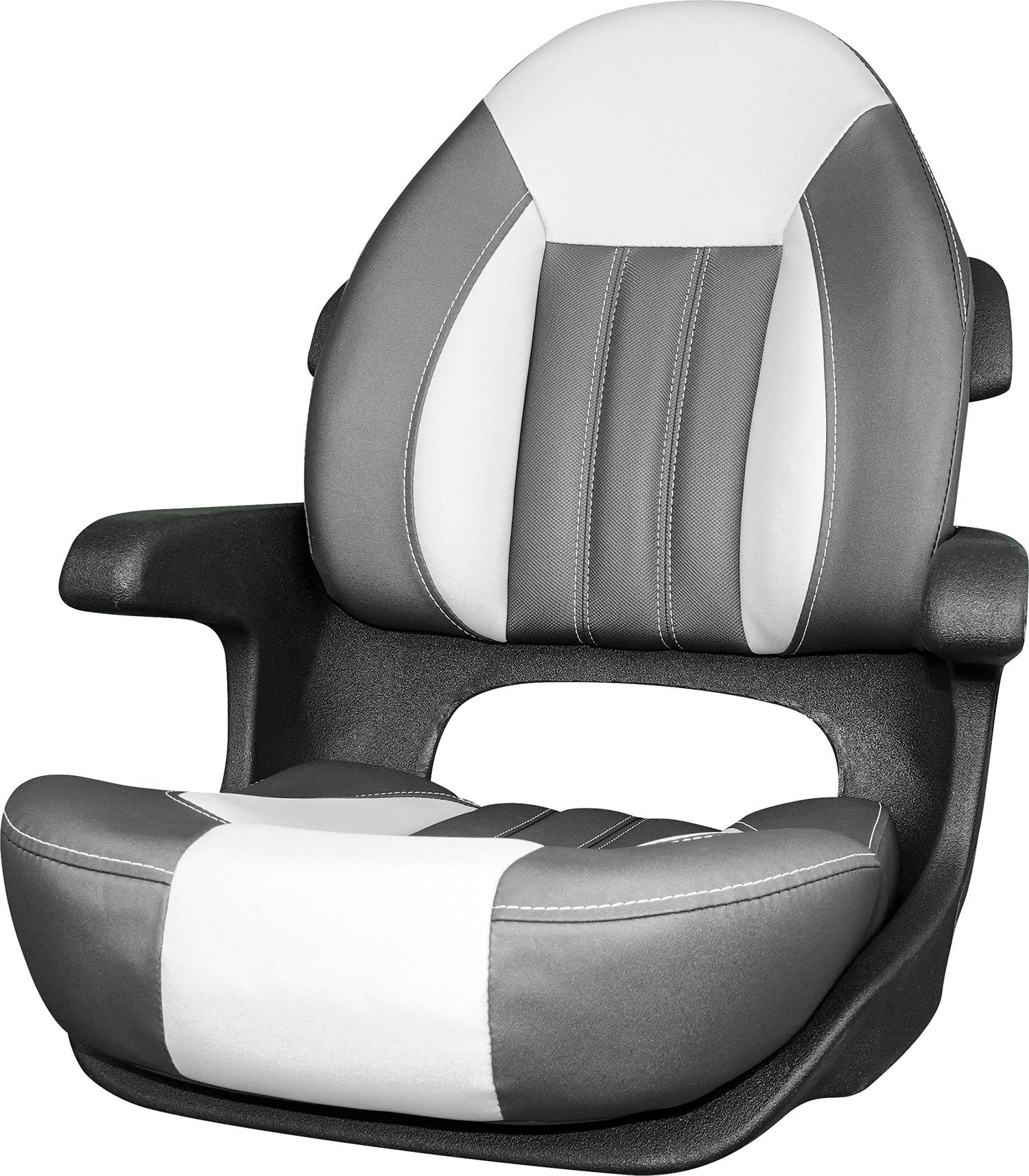 Tempress ProBax Captain’s Series Turning Boat Seat w/ Arms (Model 68352, Charcoal and Gray)